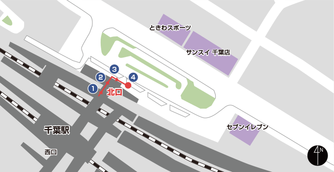 千叶站北口 VIPLINER 22号站台路线 区域示意图