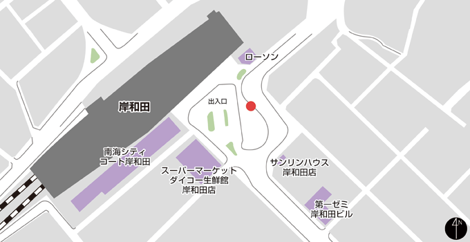 岸和田站 VIP LINER巴士乘车点 区域示意图