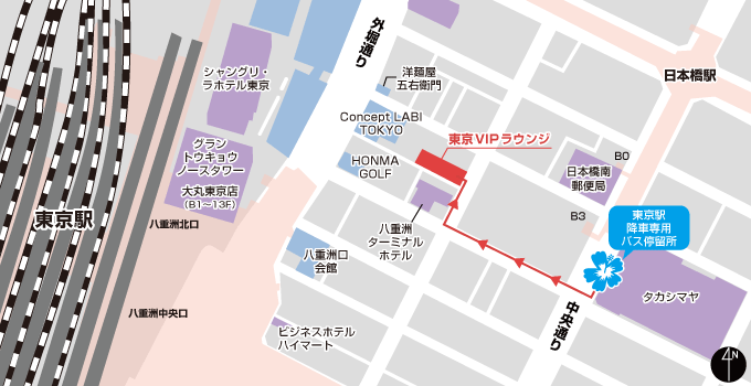 东京【仅下车】 区域示意图