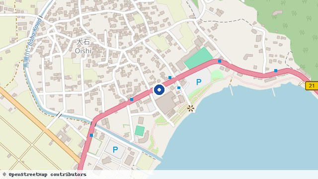 富士大石花露台 位置示意图（OpenStreetMap 快照）