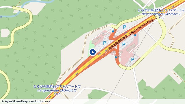 蛭野高原 位置示意图（OpenStreetMap 快照）