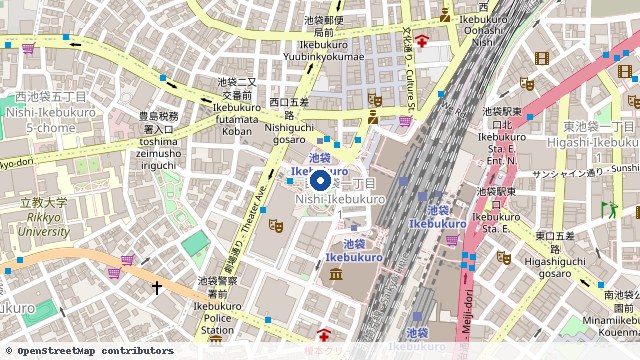 池袋 位置示意图（OpenStreetMap 快照）