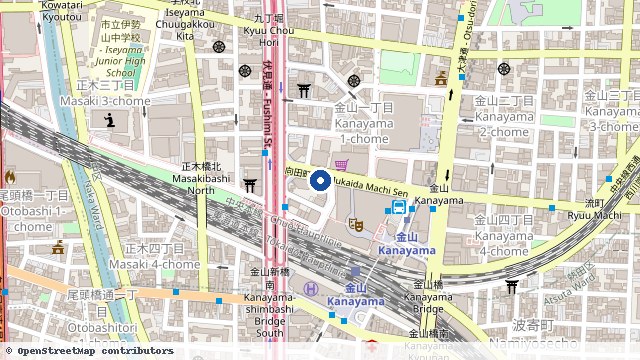 金山站北口 位置示意图（OpenStreetMap 快照）