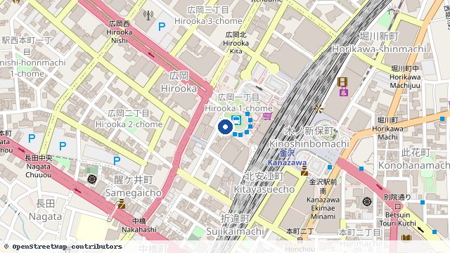 金泽 位置示意图（OpenStreetMap 快照）