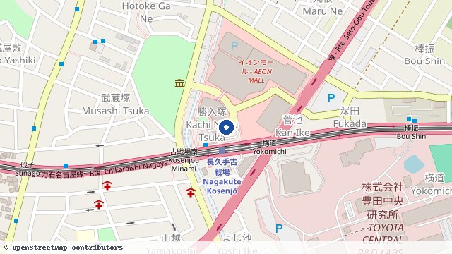 长久手 位置示意图（OpenStreetMap 快照）