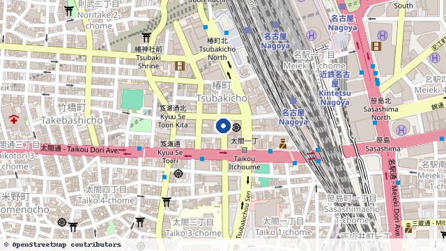 名古屋 位置示意图（OpenStreetMap 快照）