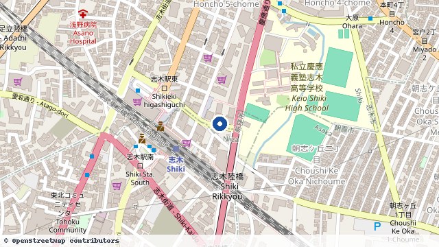 志木 位置示意图（OpenStreetMap 快照）