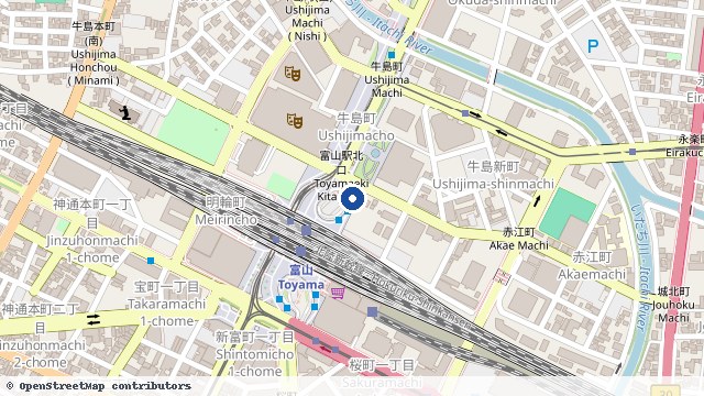 富山 位置示意图（OpenStreetMap 快照）