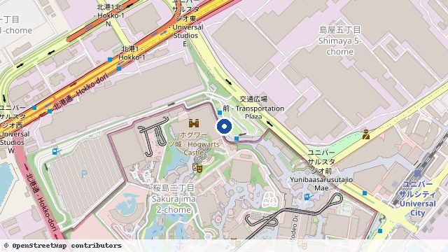 日本环球影城 位置示意图（OpenStreetMap 快照）